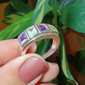 Anillo Circones Baguette Amatista